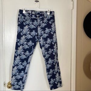 Gap straight leg floral jeans